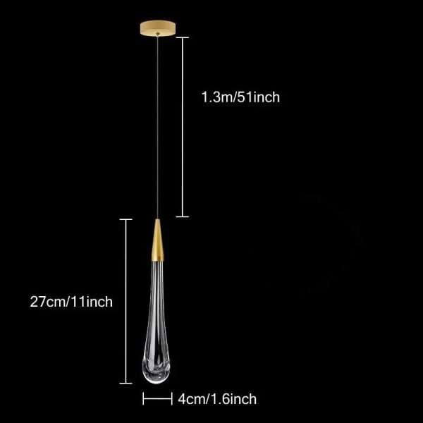 Elegancka kryształowa wisząca lampa Sopel