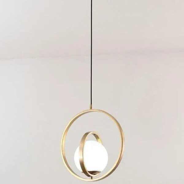 Lampa wisząca złota w nowoczesnym okrągłym stylu