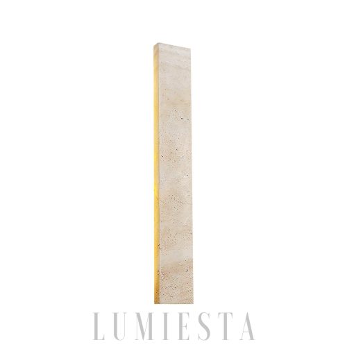 Huna - Prostokątna lampa ścienna z trawertynu beżowa - Długość 40/60/80/100/120cm