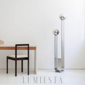 Stylowa lampa podłogowa Tova i Signe chromowana 155 cm