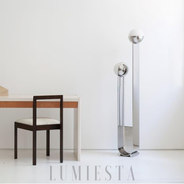 Stylowa lampa podłogowa Tova i Signe chromowana 155 cm