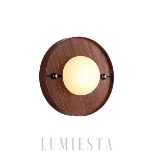 Lampa ścienna Alabaster Odis okrągła styl industrialny