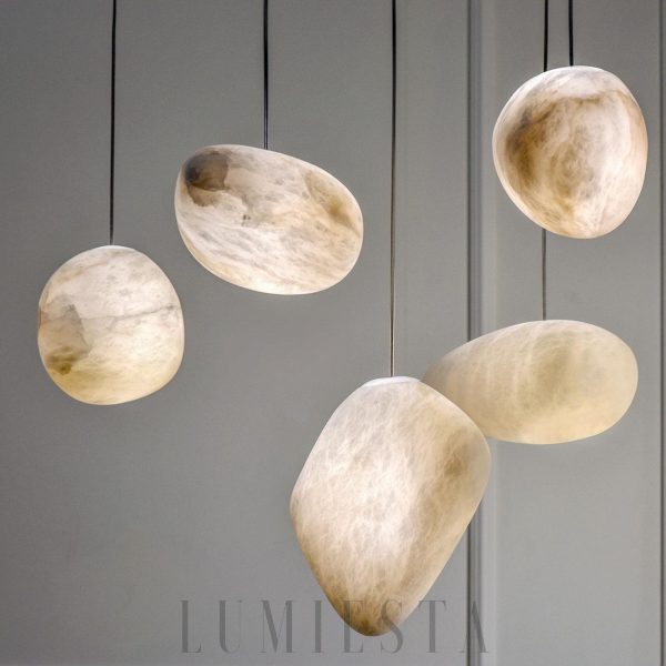 Roti - lampa wisząca w organicznym kształcie alabastru