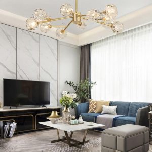 Luksusowy kryształowy żyrandol kulisty 12 głów 90cm