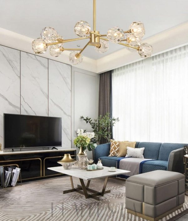 Luksusowy kryształowy żyrandol kulisty 12 głów 90cm