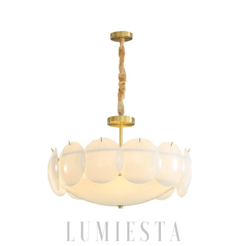 Lampa sufitowa Selene w stylu mosiężnym z szklanym kloszem