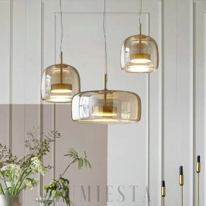 Nowoczesna szklana lampa wisząca w stylu industrialnym 35 cm