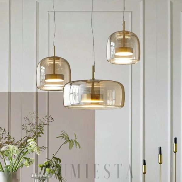 Nowoczesna szklana lampa wisząca w stylu industrialnym 35 cm