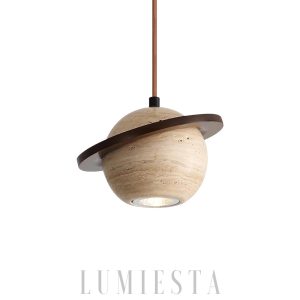 Lampa wisząca Planet Travertine stylowa kula 20cm 14cm