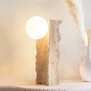 wm_10552767178435229847.jpg Lampa stołowa trawertynowa kolumna z kulistym kloszem beżowa