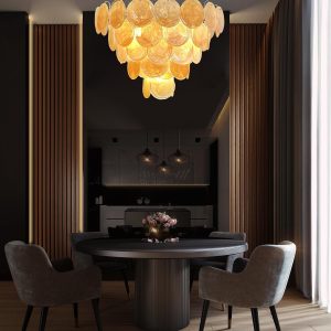 wm_10565595064985661483.jpg Elegancki Złoty Żyrandol Murano z Dyskami 70cm