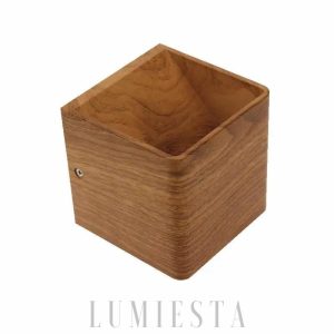 Skandynawska drewniana lampa ścienna kwadratowa