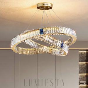 Roman - Lampa wisząca Ring złota, kryształ 40/60/80/100 cm