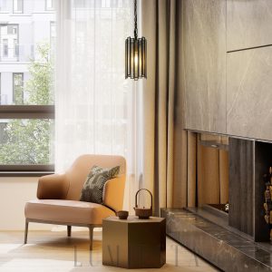 Monaria - Nowoczesna czarna lampa wisząca ze szkła 11.5 cm