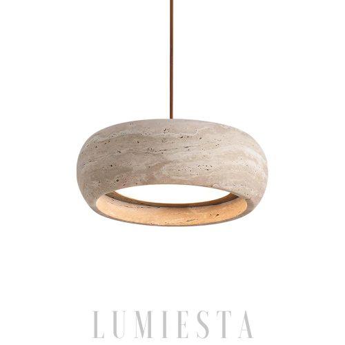 wm_10824539009776832982.jpg Okrągła lampa wisząca bębnowa z trawertynu 55cm beżowa LED