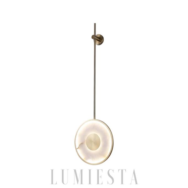 Sajama - Okrągła lampa ścienna z alabastrem, ciepłe/zimne