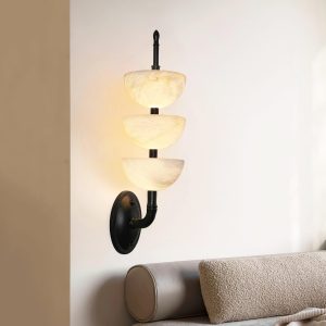 Luksusowa kinkiet ścienny z alabastru w stylu nowoczesnym