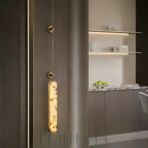 Kinkiet owalny Lysandra Alabaster LED wys 90 130 180 cm