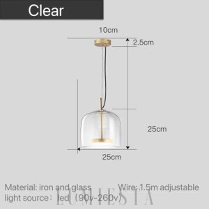 Nowoczesna szklana lampa wisząca w stylu industrialnym 35 cm