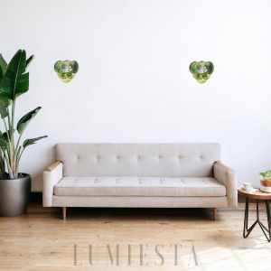 Murano Green - Zielona lampa ścienna z szklanymi dyskami