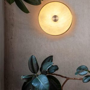 Monte - Lampa ścienna okrągła alabastrowa 26 cm ciepła/zimna