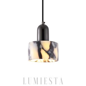 Luksusowa okrągła lampa wisząca z marmuru 12cm 44cm