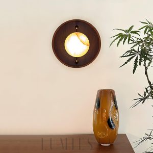 Lampa ścienna Alabaster Odis okrągła styl industrialny
