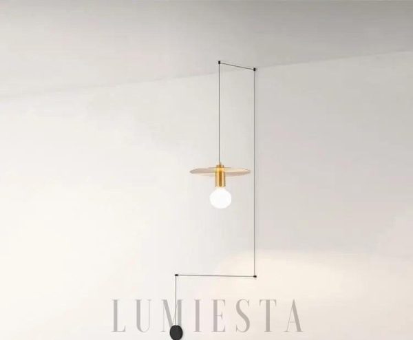 Nowoczesna lampa wisząca złota minimalistyczna styl loftowy