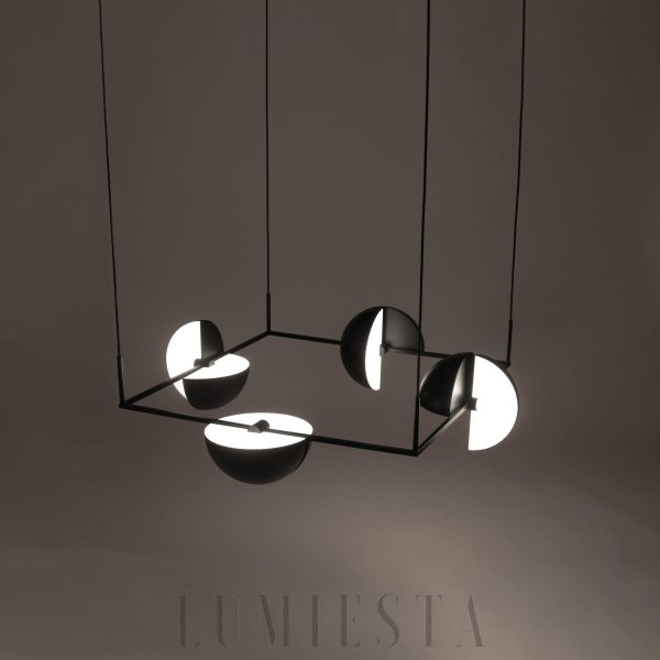 Elegancka lampa wisząca Trapeze Quartette w czarnym kolorze