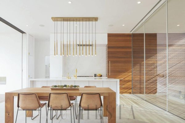 Anelo - Lampa wisząca mosiężna z kryształami 10-ramienna