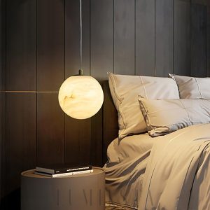 Lampa wisząca Sphaera z alabastru w formie kuli 10 12 15cm