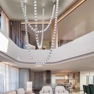 Lampa wisząca Gabriel G przezroczysta stal nierdzewna 120cm