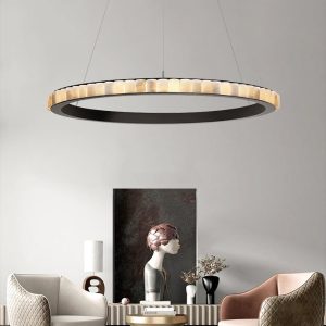 Avalon - Alabastrowy pierścień w mosiężnej oprawie