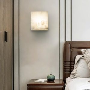 Jebel - Nowoczesny kwadratowy kinkiet alabastrowy 12 cm