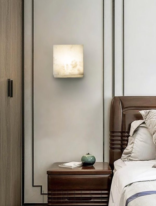 Jebel - Nowoczesny kwadratowy kinkiet alabastrowy 12 cm