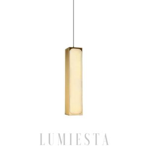 Lampa wisząca Alabaster Chaos w kolorze mosiądzu i białym