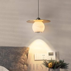 Flavas - Elegancka lampa wisząca z alabastrem i mosiądzem