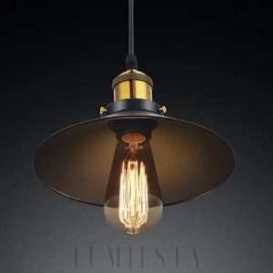 Lampa wisząca industrialna złoto-czarna