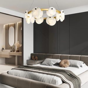 Berkeley - Alabastrowa lampa wisząca, okrągła 60/80 cm