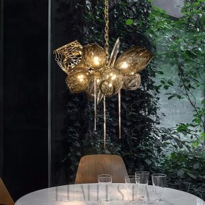 Britannica - Nowoczesny żyrandol wiszący, złoto/szary