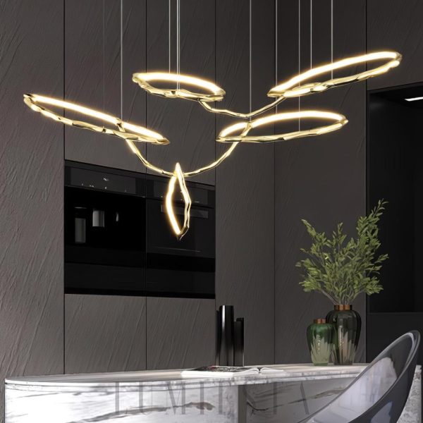 Lampa wisząca Cloud Rings w mosiądzu i białym kolorze