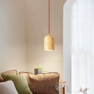 Orkney - Wisząca lampa cylindryczna z trawertynu 10 cm