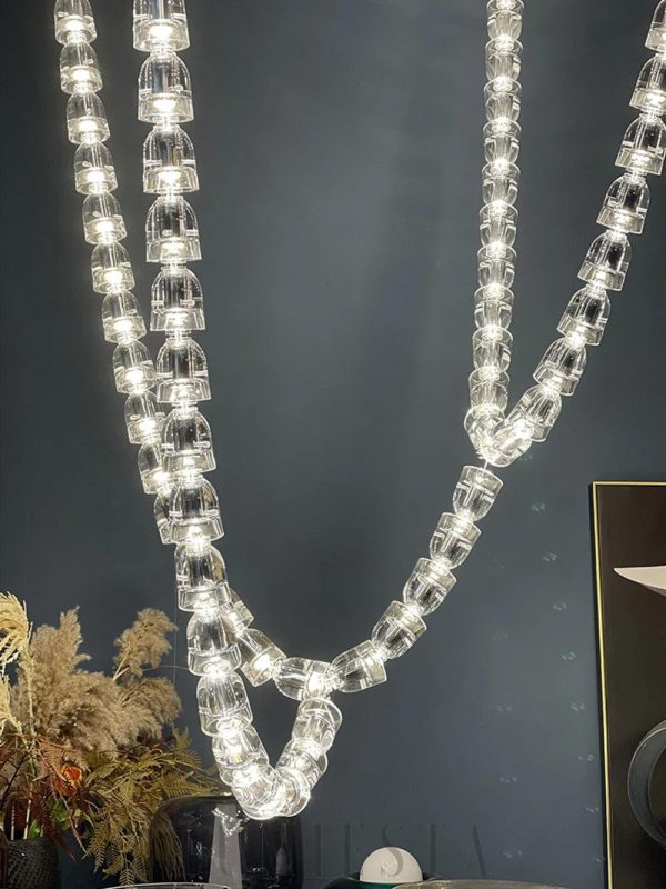 Lampa wisząca Gabriel G przezroczysta stal nierdzewna 120cm