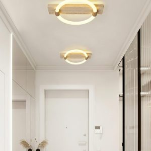 Stylowa lampa sufitowa okrągły pierścień 40cm beżowa ciepła