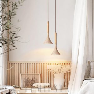 Minimalistyczna lampa wisząca Aplomb trawertyn beżowa 13 cm