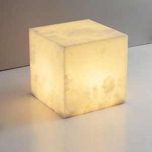 Valencia - Alabastrowa lampa stołowa, sześcian 20/30 cm