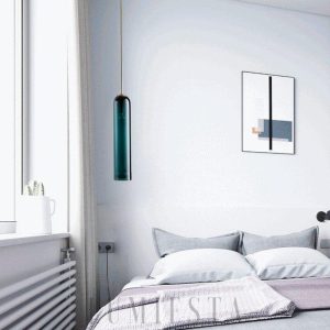 Lampa wisząca szklana w kształcie tuby elegancki design