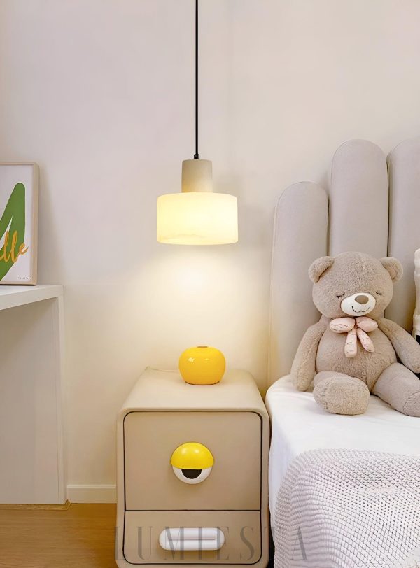 Tyne - Alabastrowa lampa wisząca cylindryczna, elegancka