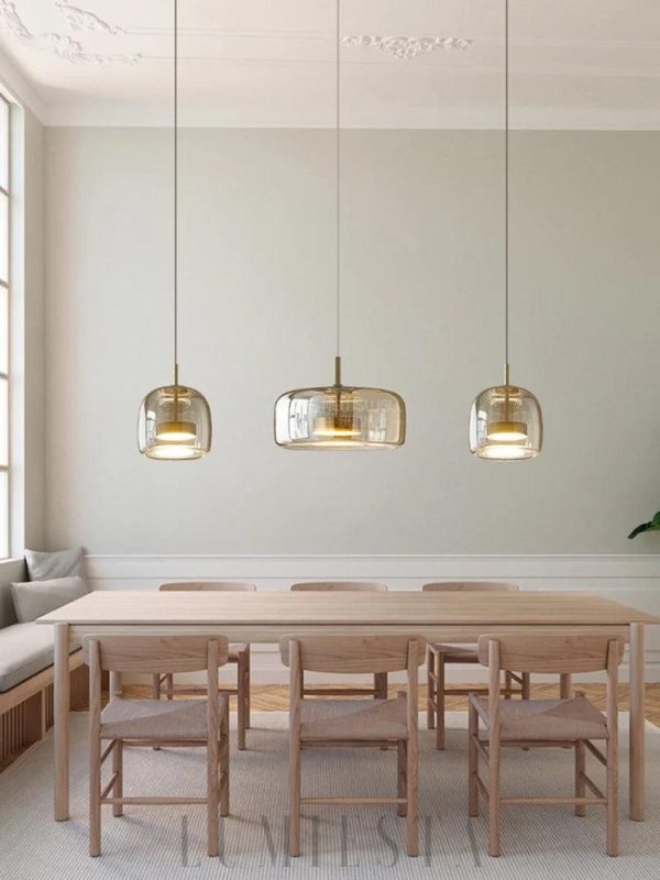 Nowoczesna szklana lampa wisząca w stylu industrialnym 35 cm