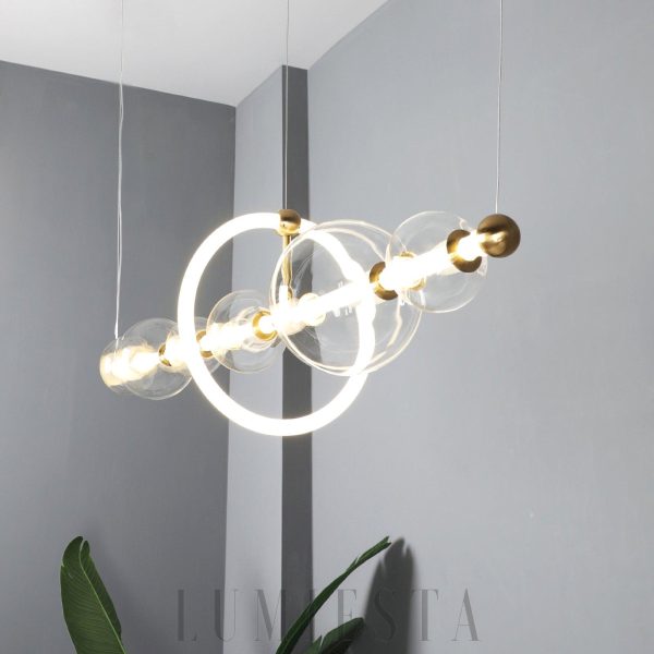 Lampa wisząca Puppet złota z przezroczystym kloszem